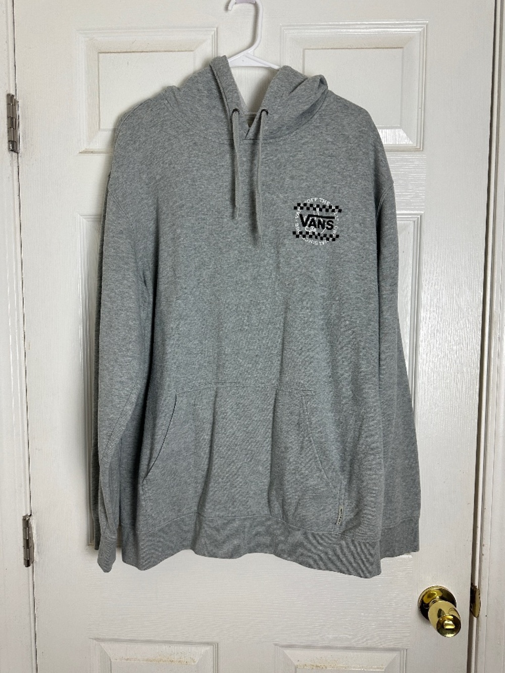 VANS Off The Wall Skater Gray Long Sleeve Graphic Hoodie Men Size XL